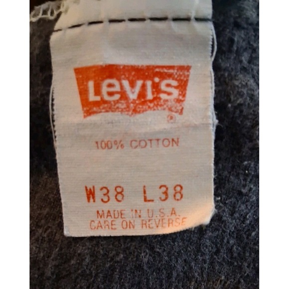 Vintage Levis 540 Jeans Mens 37x35 (tag 38) Black Relaxed Fit Made USA 90s Tall - Picture 5 of 12